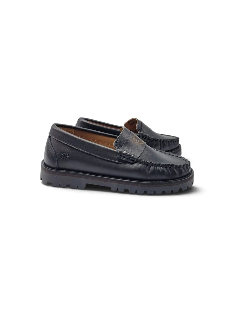 Porte black leather chunky loafer 6414 | kids shoes fast shipping