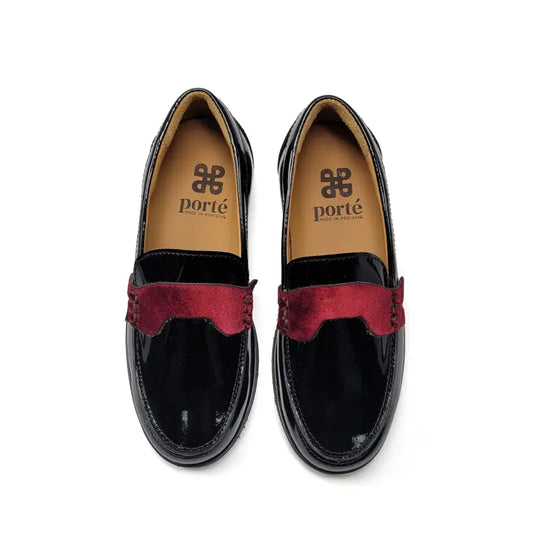 Porte Burgundy Velvet Rib Loafer 6383