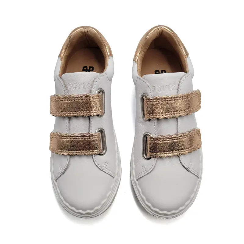Porte chuck white pink velcro sneaker - girls
