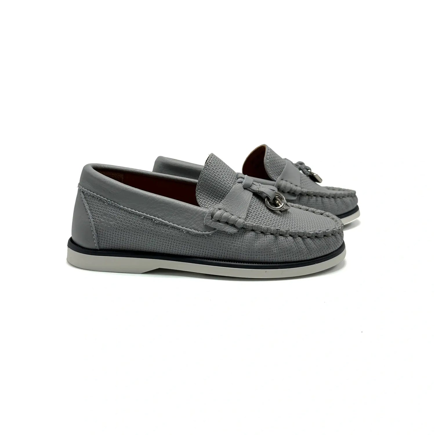 Porte dusty blue loafer handmade leather shoes fast shipping