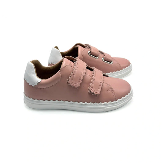 salmon pink velcro sneaker