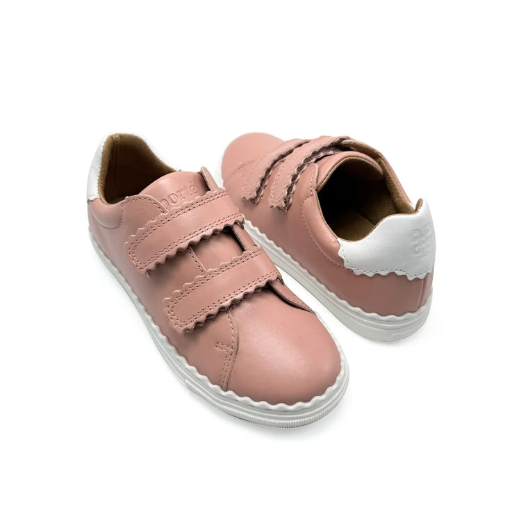 Salmon pink velcro sneakers handmade in spain fast shipping