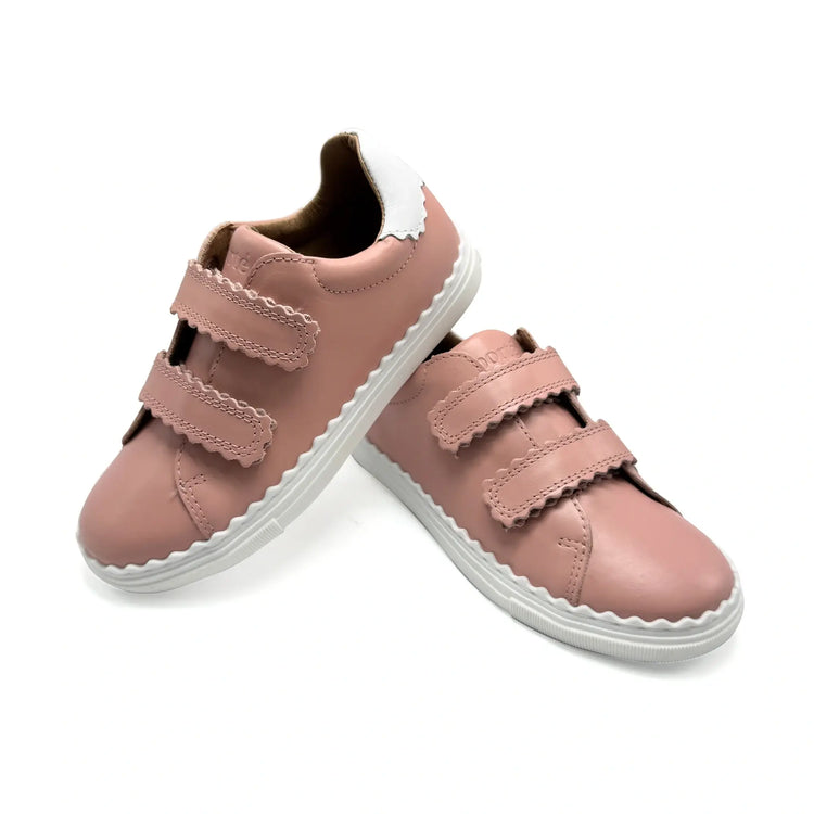 Salmon pink velcro sneakers handmade in spain fast shipping