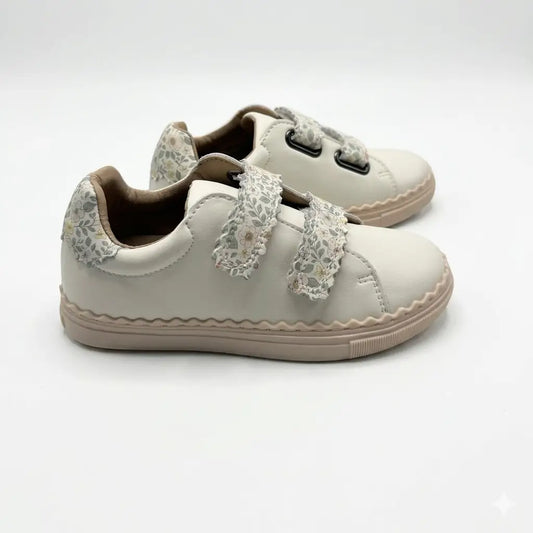 Porte white floral velcro sneaker women fast shipping