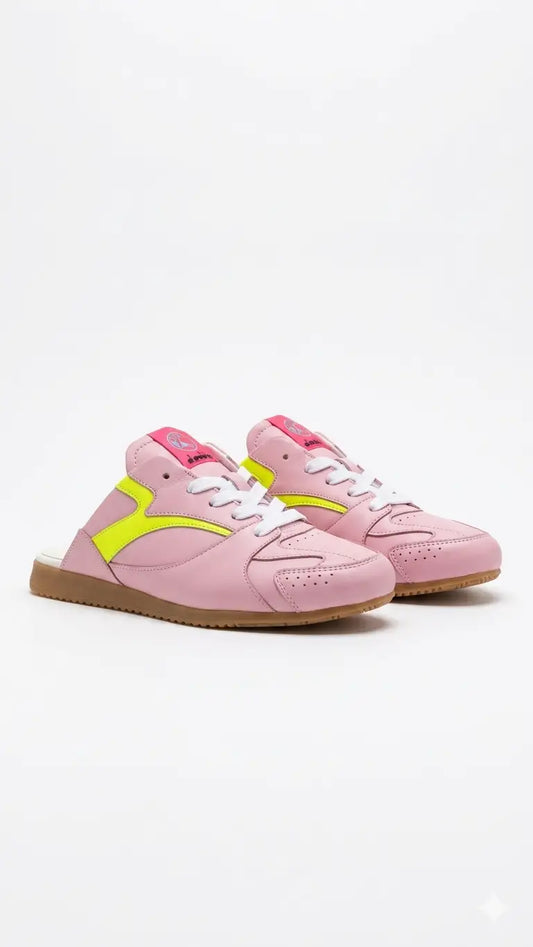 Rondinella pink backless sneaker italian leather fast shipping