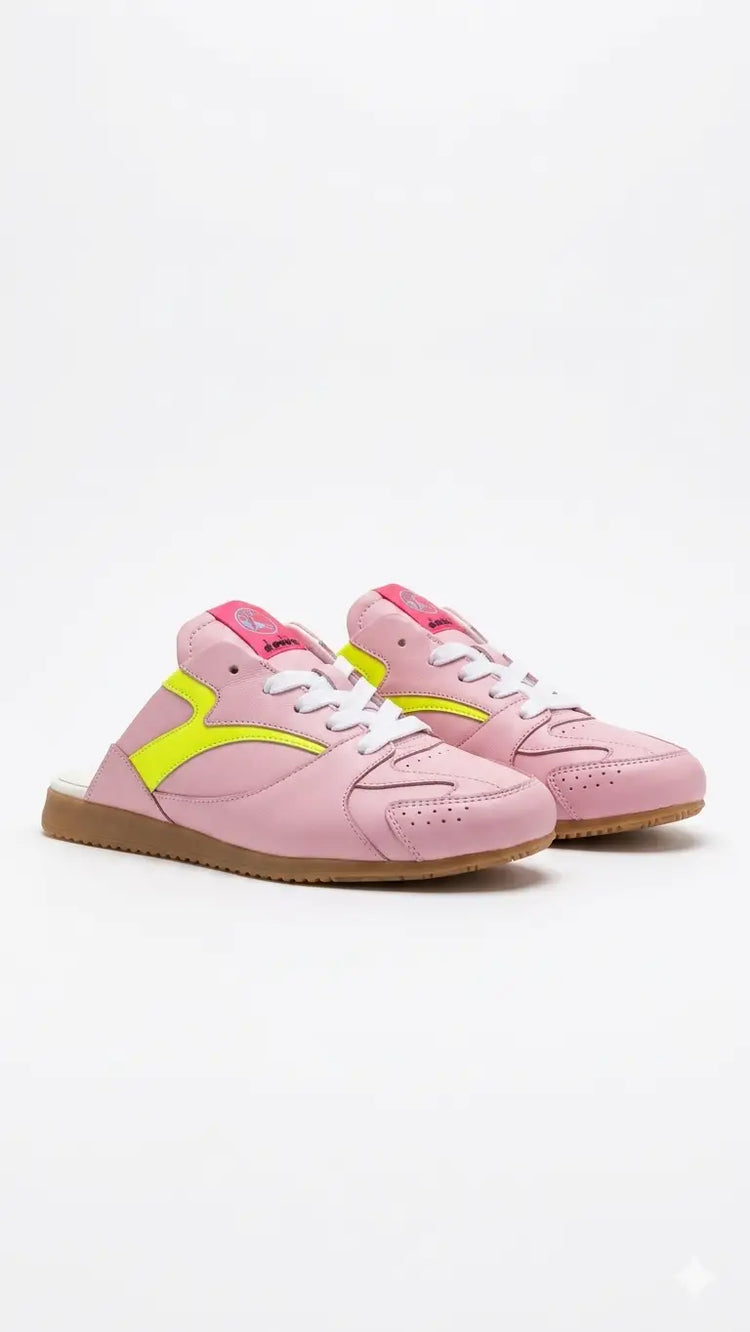 Rondinella pink backless sneaker italian leather fast shipping