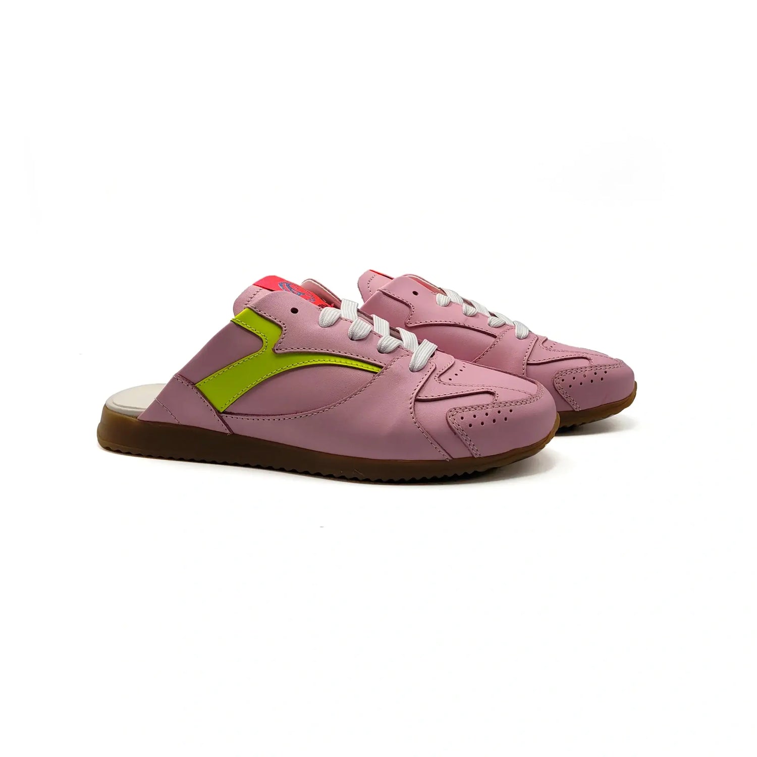 Rondinella pink backless sneaker italian leather fast shipping