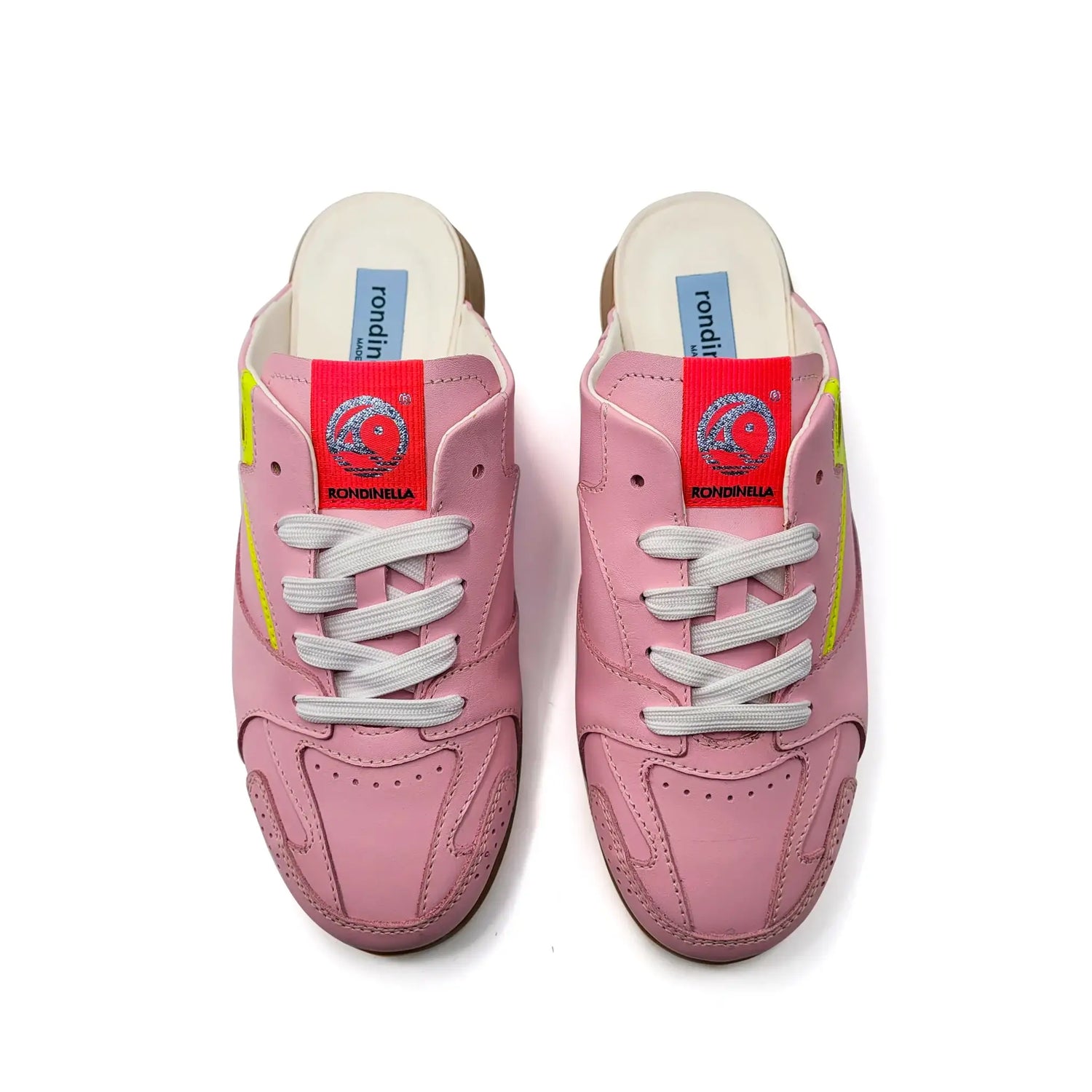 Rondinella pink backless sneaker italian leather fast shipping
