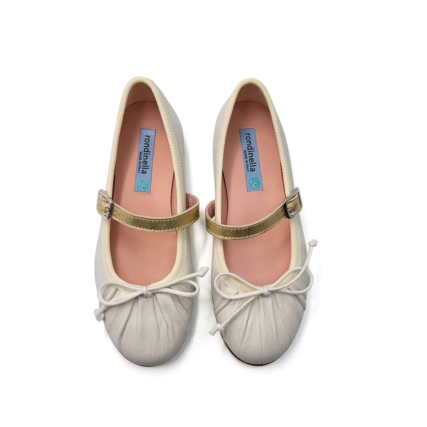 Rondinella off white gold mary jane flats fast shipping