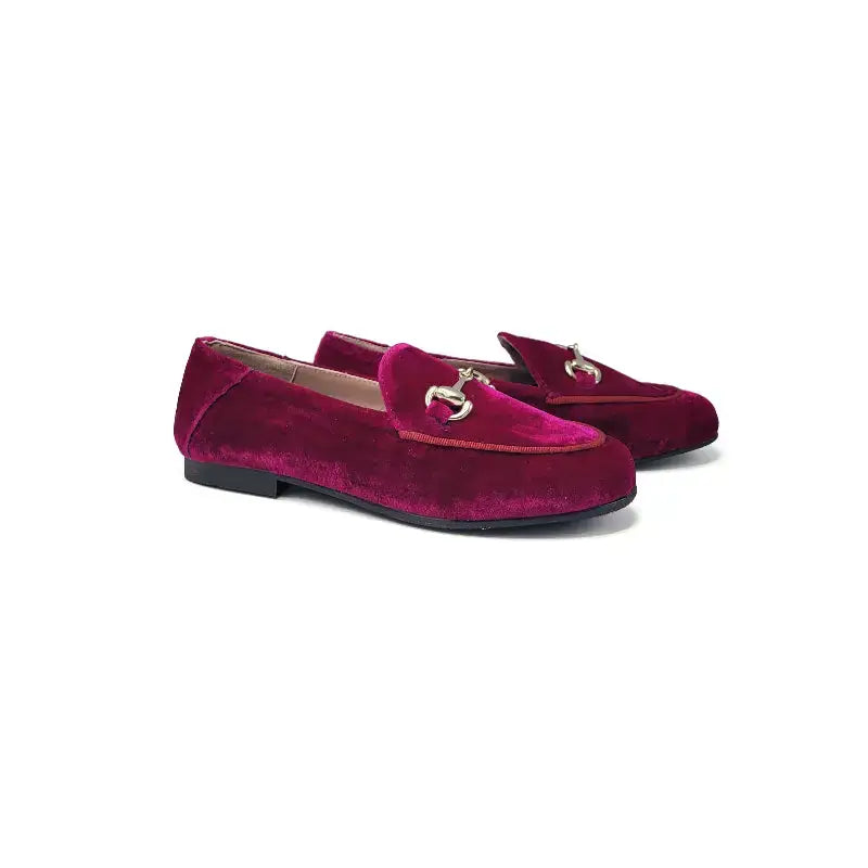 Ruth secret-3655 fushcia velvet gold chain - girls