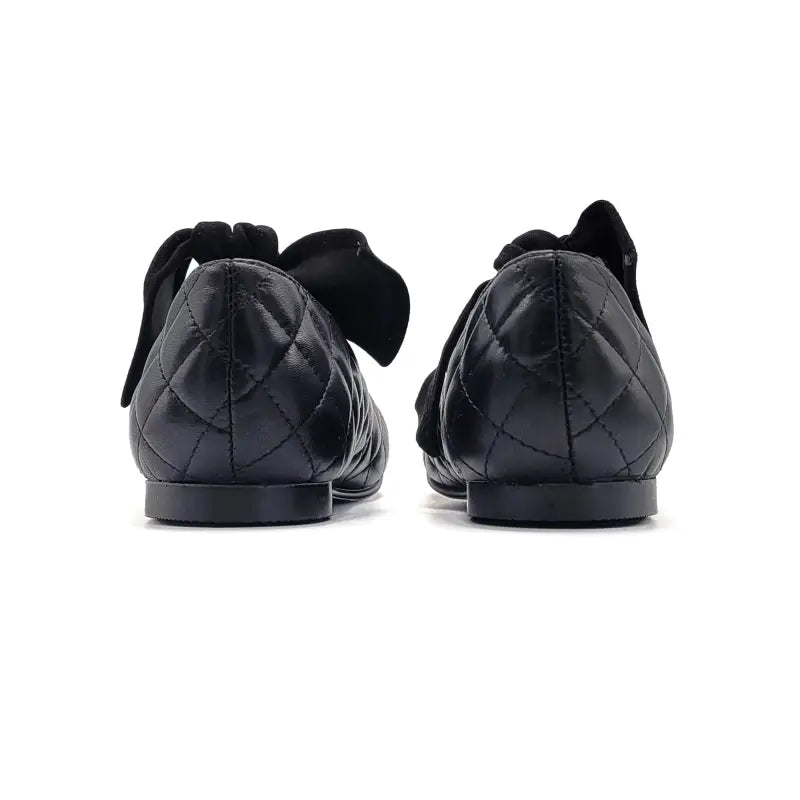 Ruth secret black quilt leather bow mary jane 3304 - girls