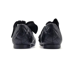 Ruth secret black quilt leather bow mary jane 3304 - girls