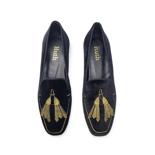 Ruth secret black tassel slip on 2645 - girls