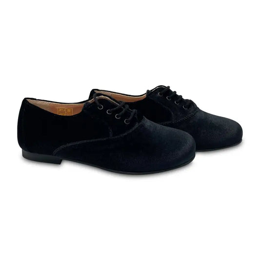 Ruth secret black velvet lace up 3677 - girls
