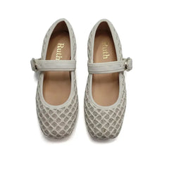 Ruth Secret Ivory Cotton Buckle Mary Jane 3881 - GIRLS
