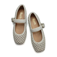 Ruth Secret Ivory Cotton Buckle Mary Jane 3881 - GIRLS
