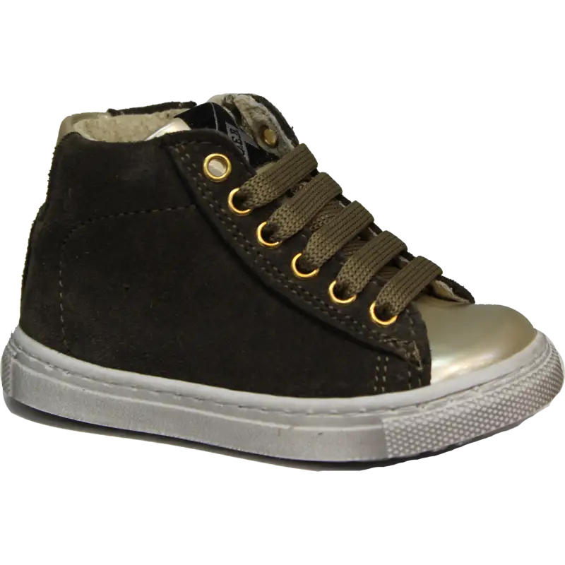 Shoe B Olive High Top Side Zip Sneaker - GIRLS