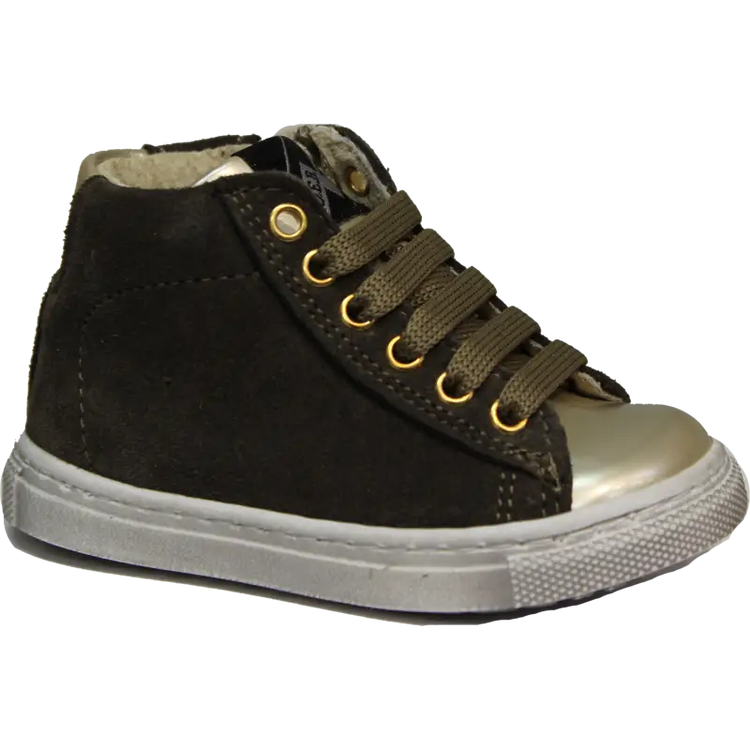 Shoe B Olive High Top Side Zip Sneaker - GIRLS