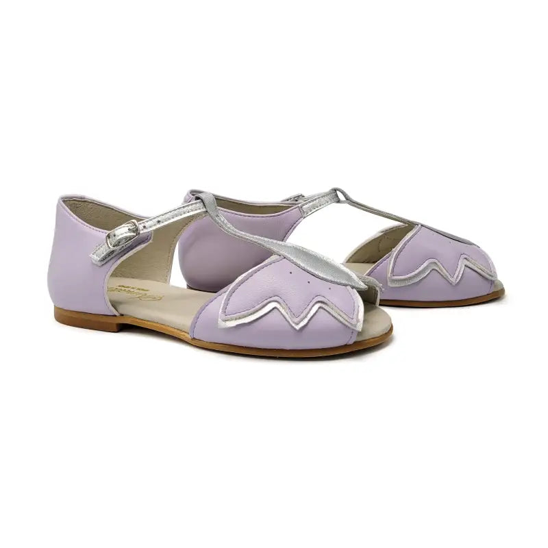 Sonatina fiore lavender silver butterfly t-strap sandal - girls