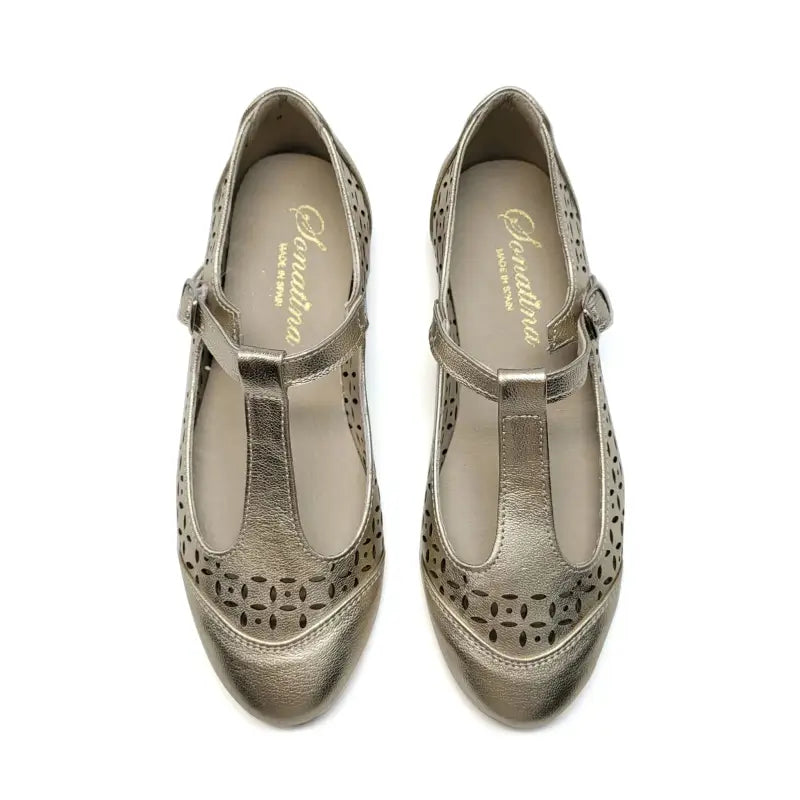 Sonatina Gwen Champagne T-strap Mary Jane - GIRLS