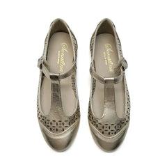 Sonatina Gwen Champagne T-strap Mary Jane - GIRLS