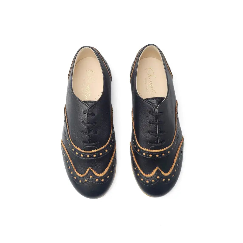 Sonatina imperial black cognac wingtip oxford - lace up dress shoe