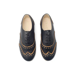 Sonatina imperial black cognac wingtip oxford - lace up dress shoe