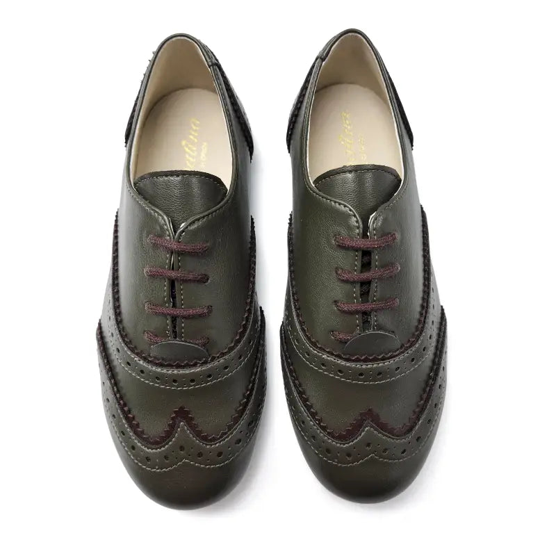 Sonatina imperial seaweed green wingtip lace oxford - boys