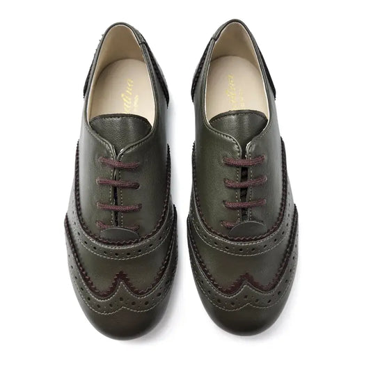 Sonatina imperial seaweed green wingtip lace oxford - boys