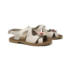 Sonatina margarita white peach bordeaux flower sandal - girls
