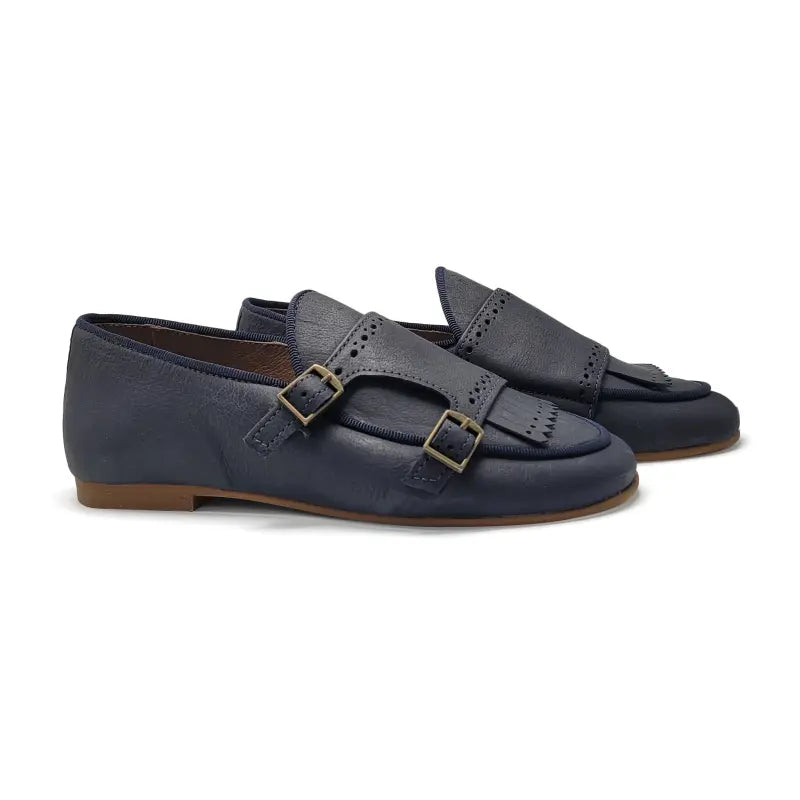 Sonatina Rogers Brushed Navy Fringe Slip on