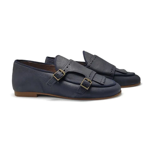 Sonatina Rogers Brushed Navy Fringe Slip on