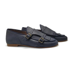 Sonatina Rogers Brushed Navy Fringe Slip on