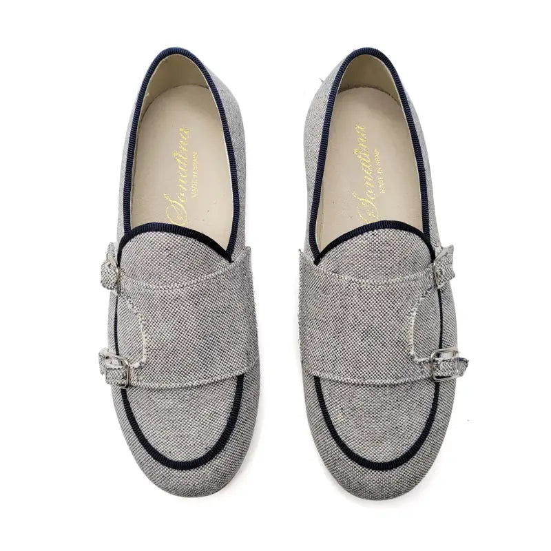 Sonatina roy up navy white linen slip on - boys