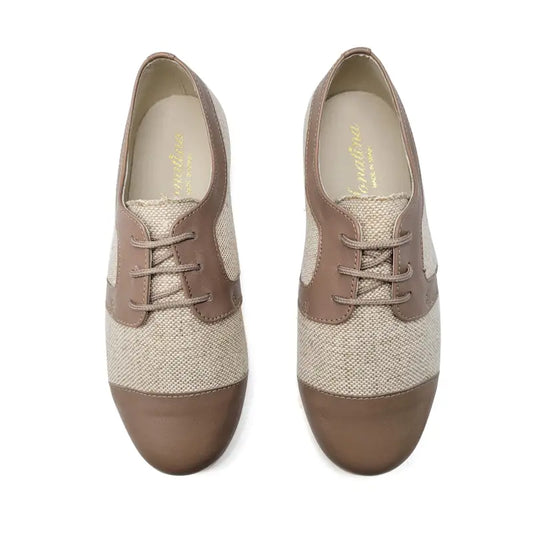 Sonatina sir taupe linen lace oxford - boys