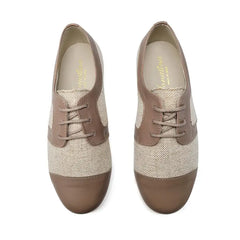 Sonatina sir taupe linen lace oxford - boys