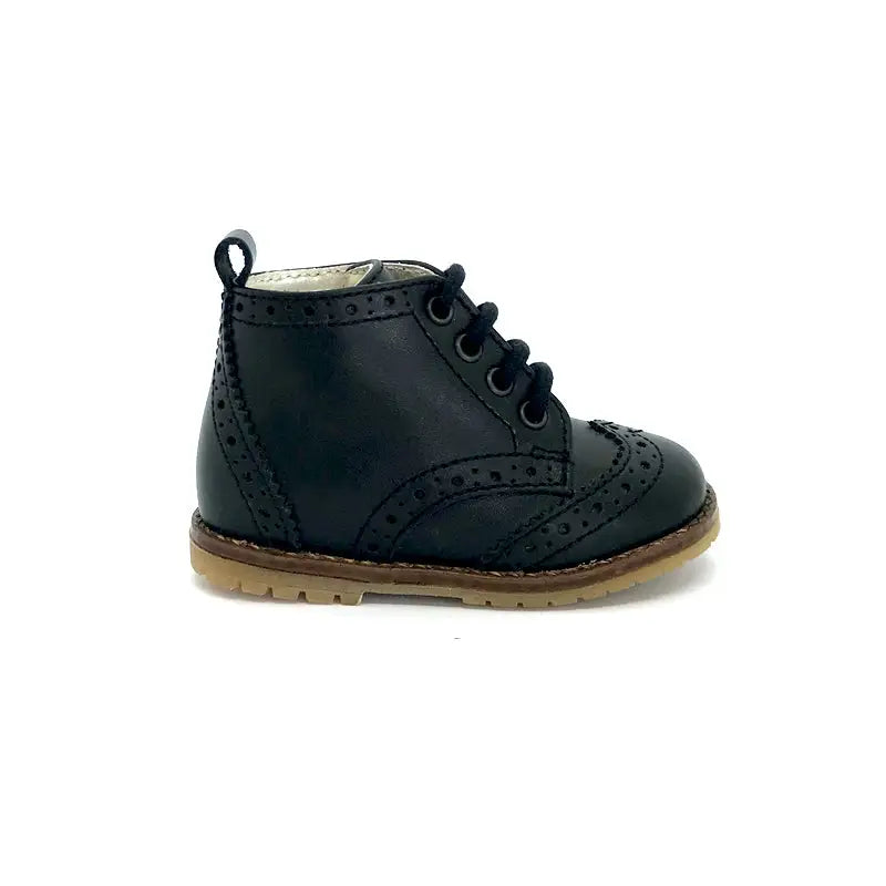 The Eugens Alexis Black Wingtip Lace up Bootie - FIRST WALKER