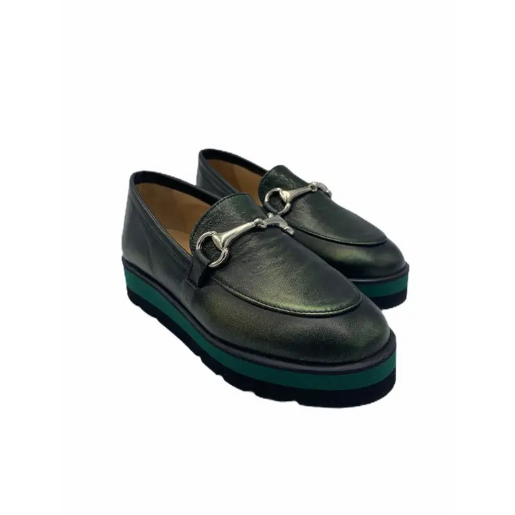 Tny green shimmer sole chain slip on 158607 - girls