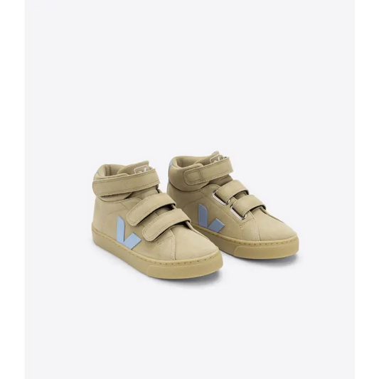 Veja sky blue ’v’ taupe suede velcro hi top sneaker 2997 - boys
