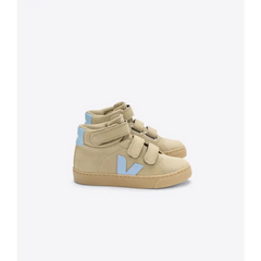 Veja sky blue ’v’ taupe suede velcro hi top sneaker 2997 - boys