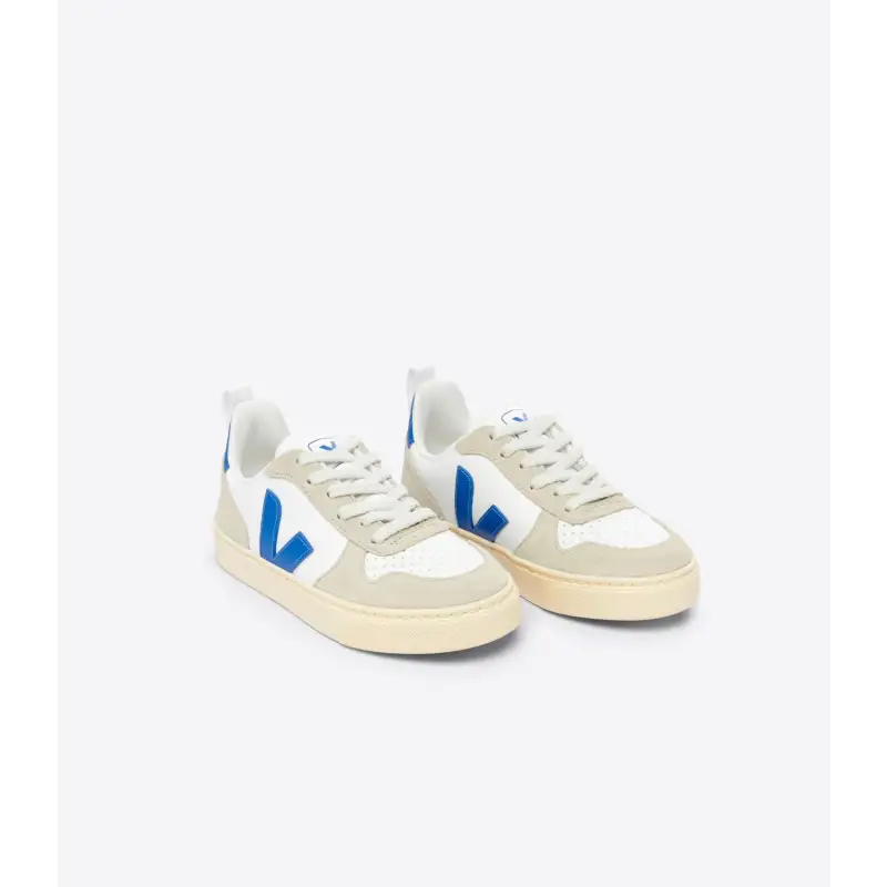 Veja white & cobolt blue lace sneaker 3260 - girls