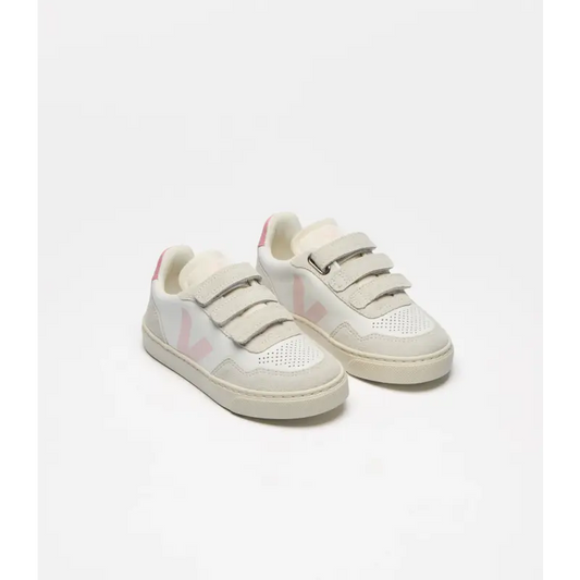 Veja White Rosa Pink Triple Velcro Sneaker V103 - GIRLS