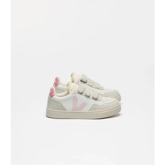 Veja White Rosa Pink Triple Velcro Sneaker V103 - GIRLS