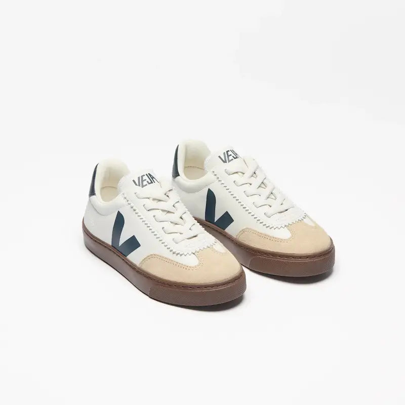 Veja white teal lace slip on sneaker v10l - sneaker