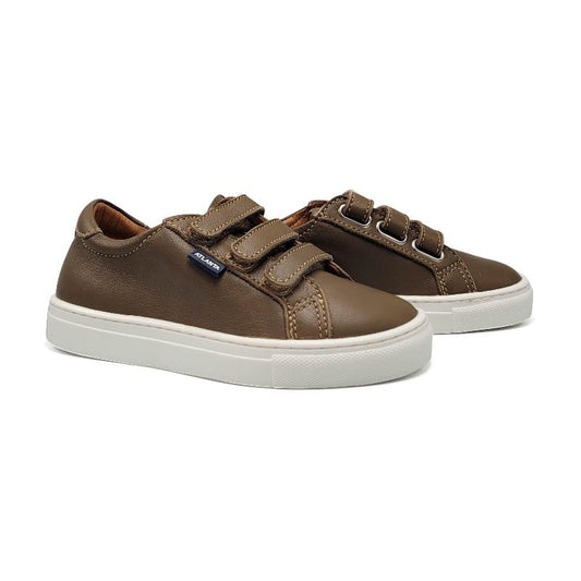 Atlanta Mocassin Taupe Strap Velcro Sneaker Laced Shoe Inc