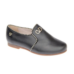 Venettini conor3 black gold detailed trim smoking slip on - boys