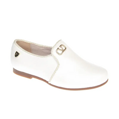 Venettini conor3 pearl white gold detail smoking slip on - girls