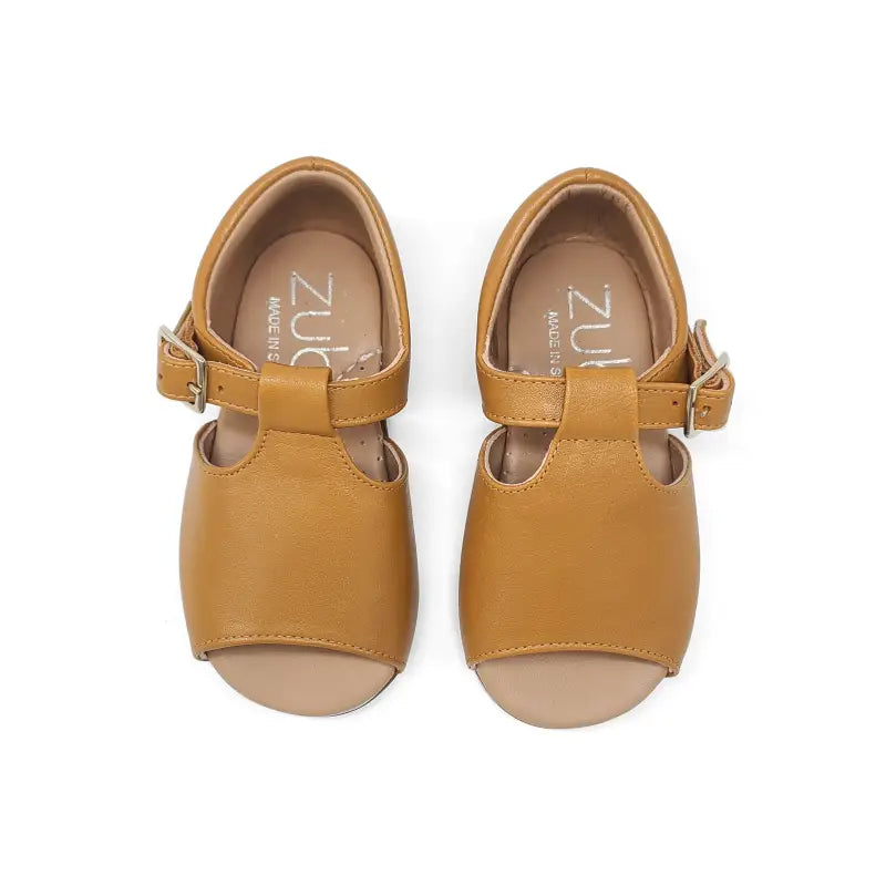 Zubii Caramel T-Strap Sandal First Walker ZU047 - FIRST WALKER