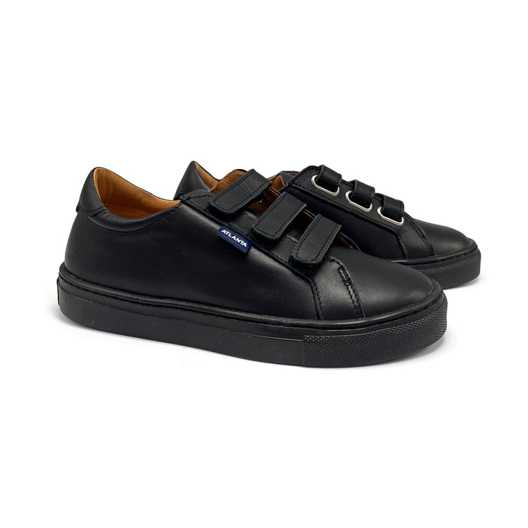 Atlanta Mocassin Black Velcro Sneaker 523