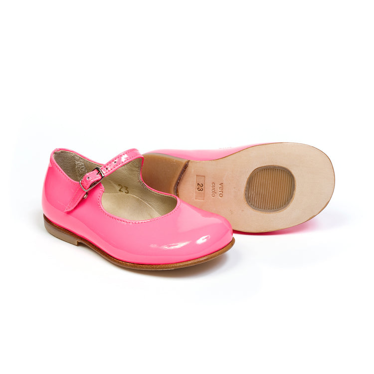 Pepe' Bubblegum Pink Patent Leather Buckle Mary Jane 1216